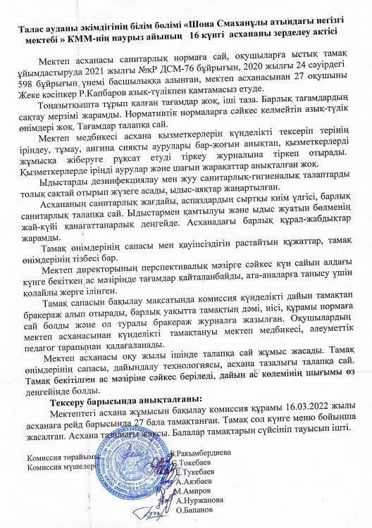 Ыстық тамақ актісі
